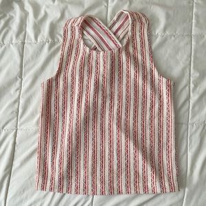 Madewell Bouclé Stripe Cross-Back Tank Top